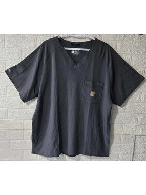 Carhartt Force Modern Fit Scrub Top V-Neck Mens Grey Size XL Gray Utility